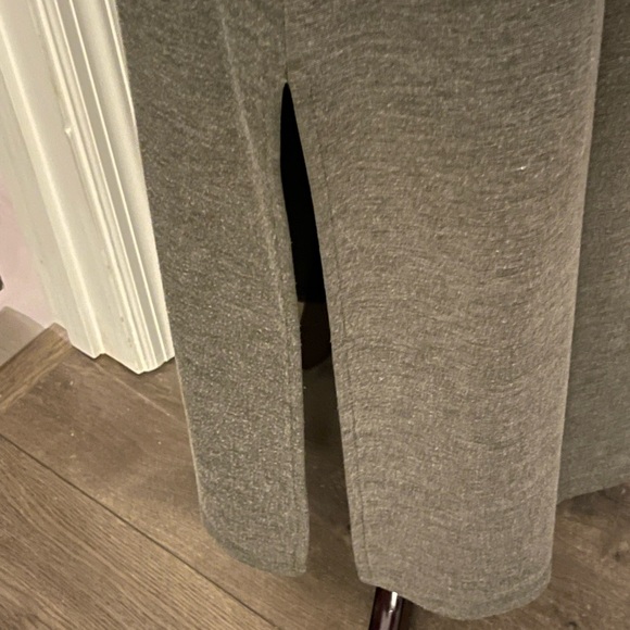 Kristin Nicole Comfy Chic Heathered Grey/Green drawstring Maxi Skirt side slits - Picture 6 of 7